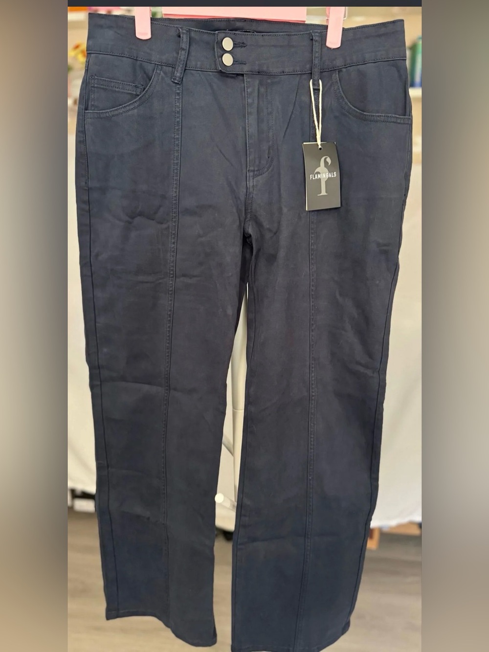Flamingals~ NWT ~ Front-Seam Barrel Leg Full Length Pants